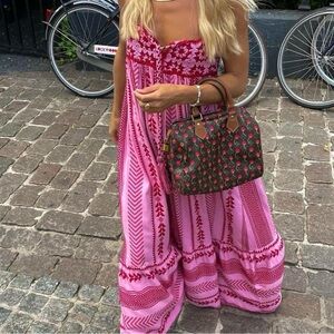 Zara Pink Tiered Strapless Sundress
